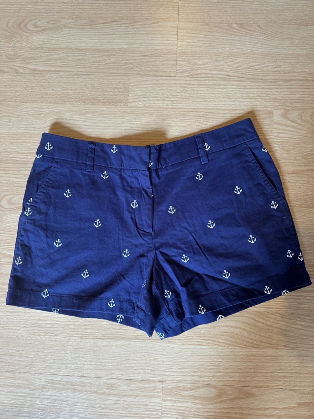 Cambridge Dry Goods Navy with White Anchor Print Women's Shorts